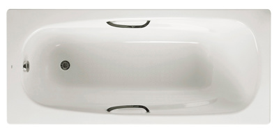 Roca Carla Single Ended Bath 1500 x 700mm 2TH Twin Grip With Anti-Slip (incl. feet and grips)