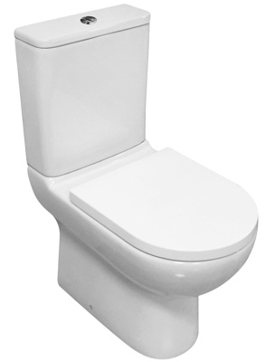 Base Smooth Push Button Close Couple Cistern - White - Claygate
